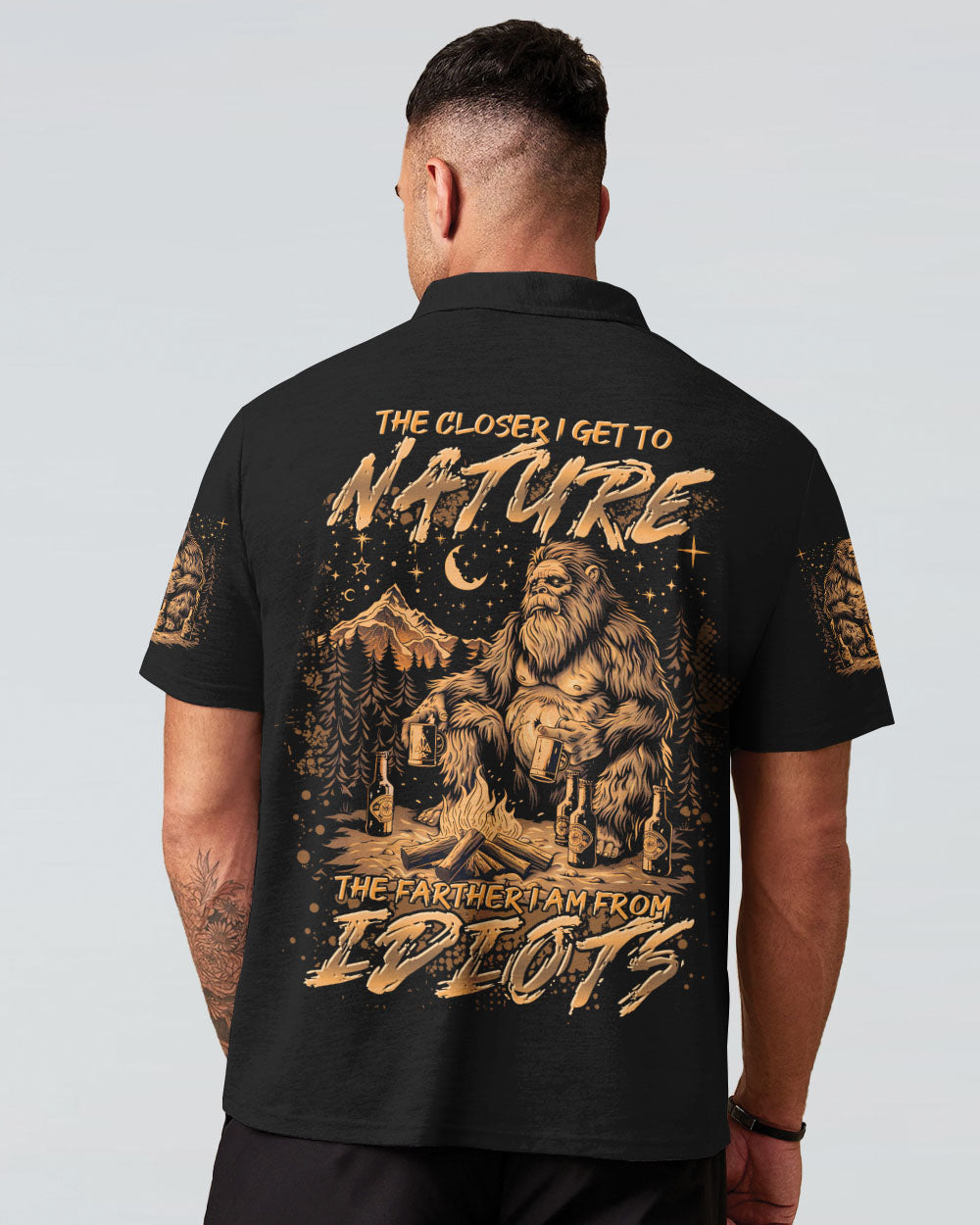 THE CLOSER I GET TO NATURE BIGFOOT CAMPFIRE ALL OVER PRINT - TLTR1508243