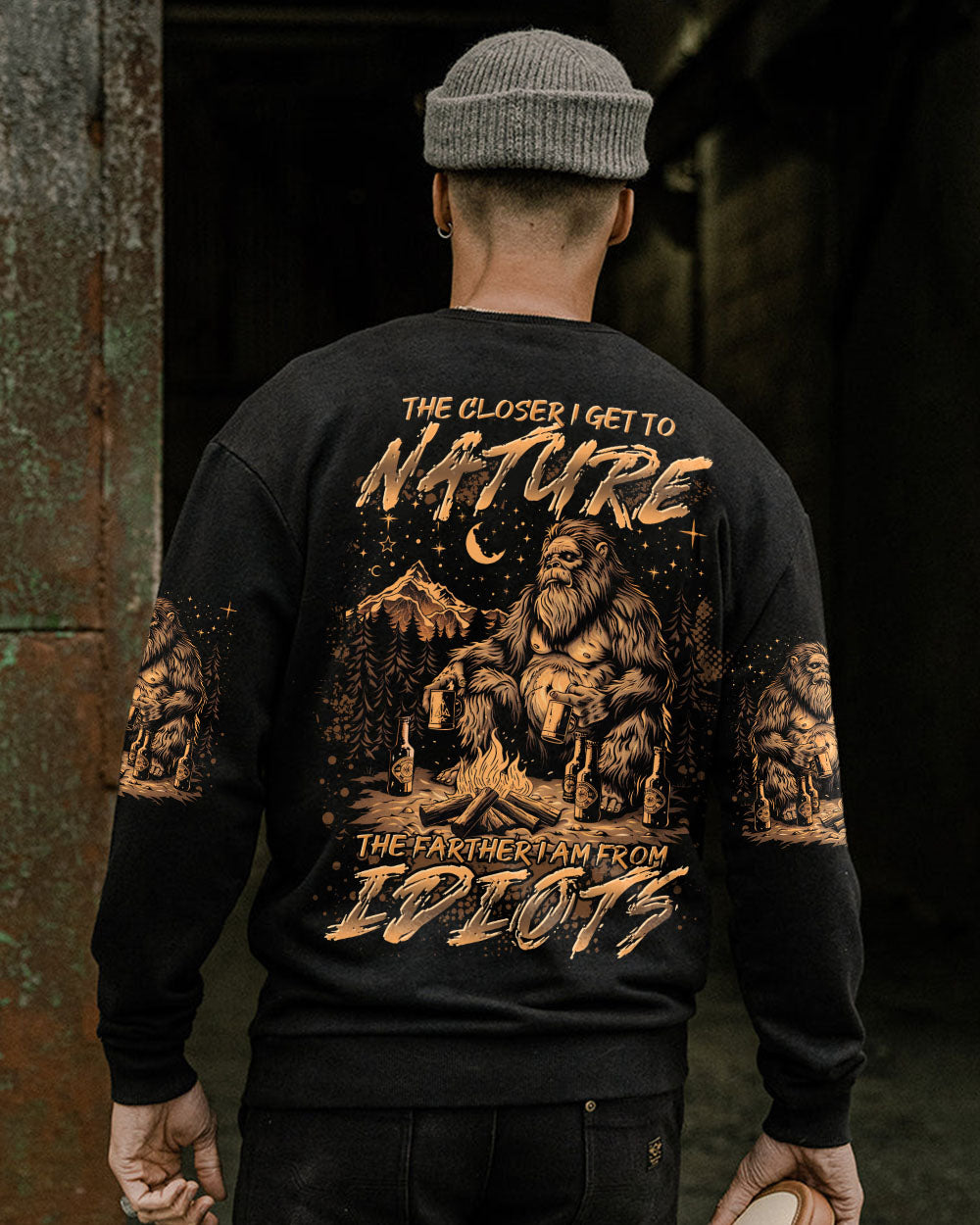 THE CLOSER I GET TO NATURE BIGFOOT CAMPFIRE ALL OVER PRINT - TLTR1508243
