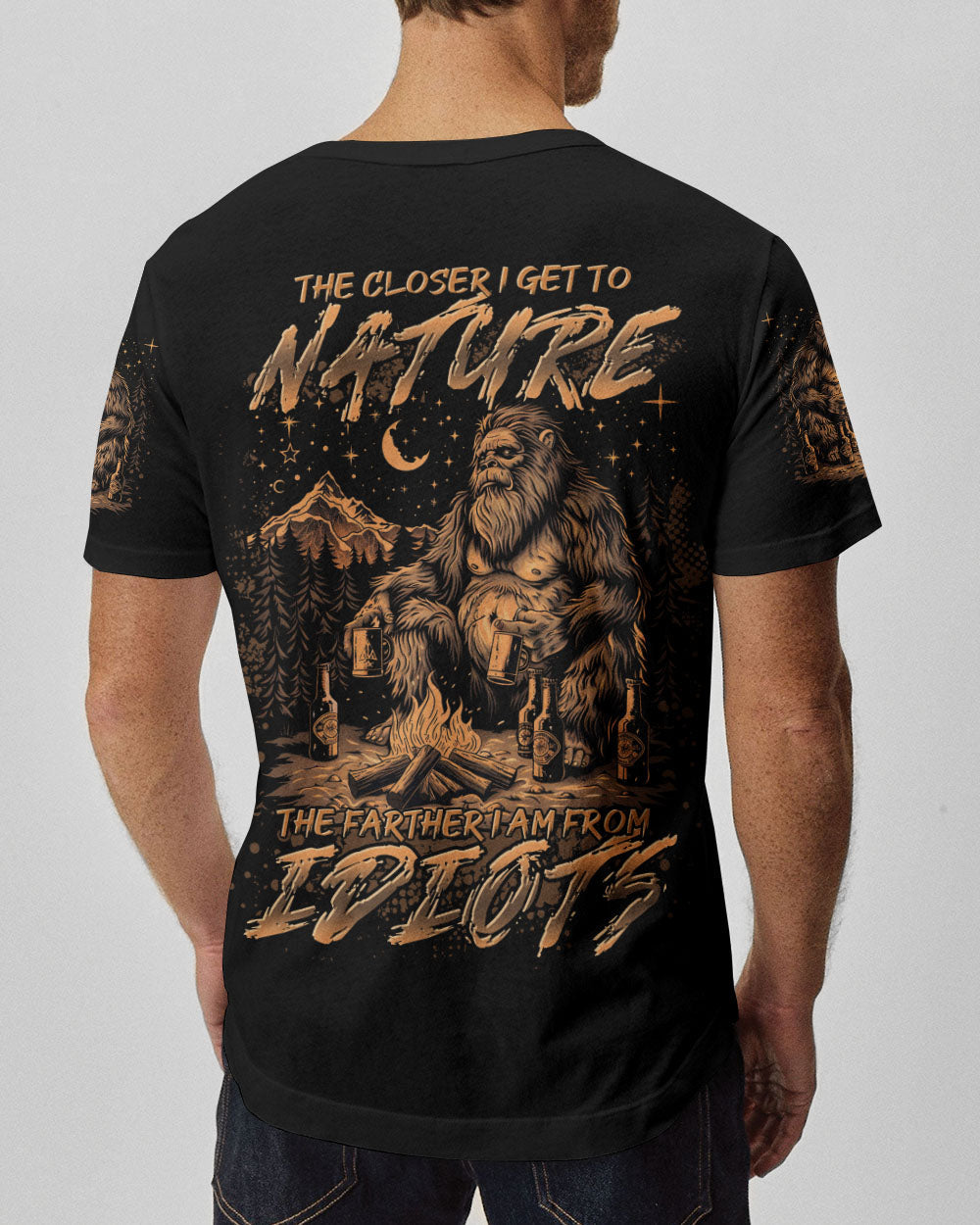 THE CLOSER I GET TO NATURE BIGFOOT CAMPFIRE ALL OVER PRINT - TLTR1508243