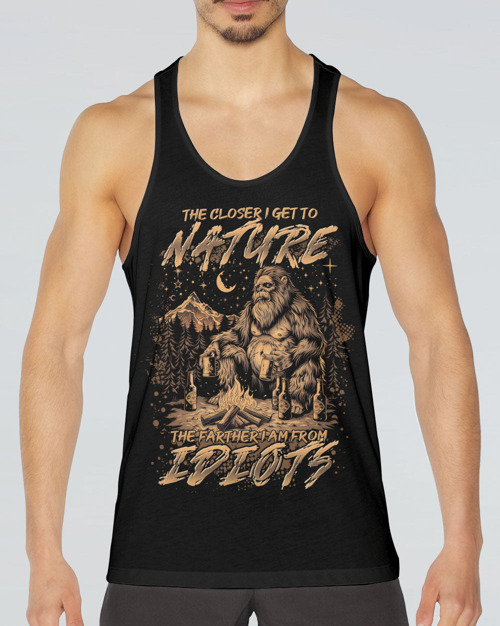 THE CLOSER I GET TO NATURE BIGFOOT CAMPFIRE ALL OVER PRINT - TLTR1508243
