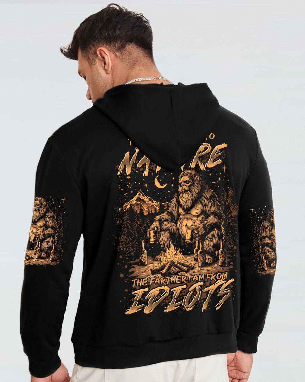 THE CLOSER I GET TO NATURE BIGFOOT CAMPFIRE ALL OVER PRINT - TLTR1508243