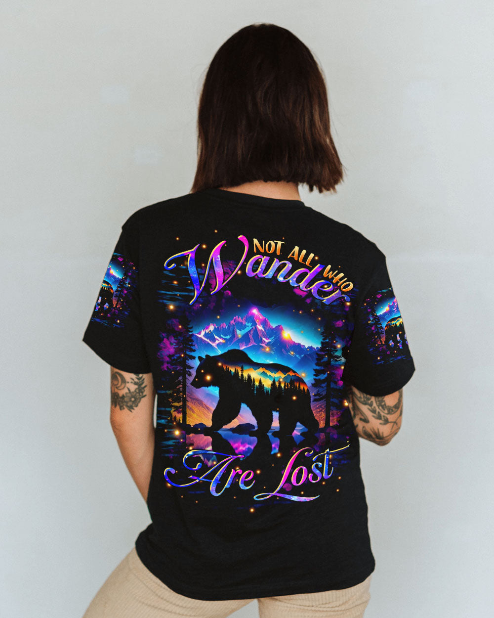 NOT ALL WHO WANDER ARE LOST BEAR COLORFUL ALL OVER PRINT - TLTR1611242