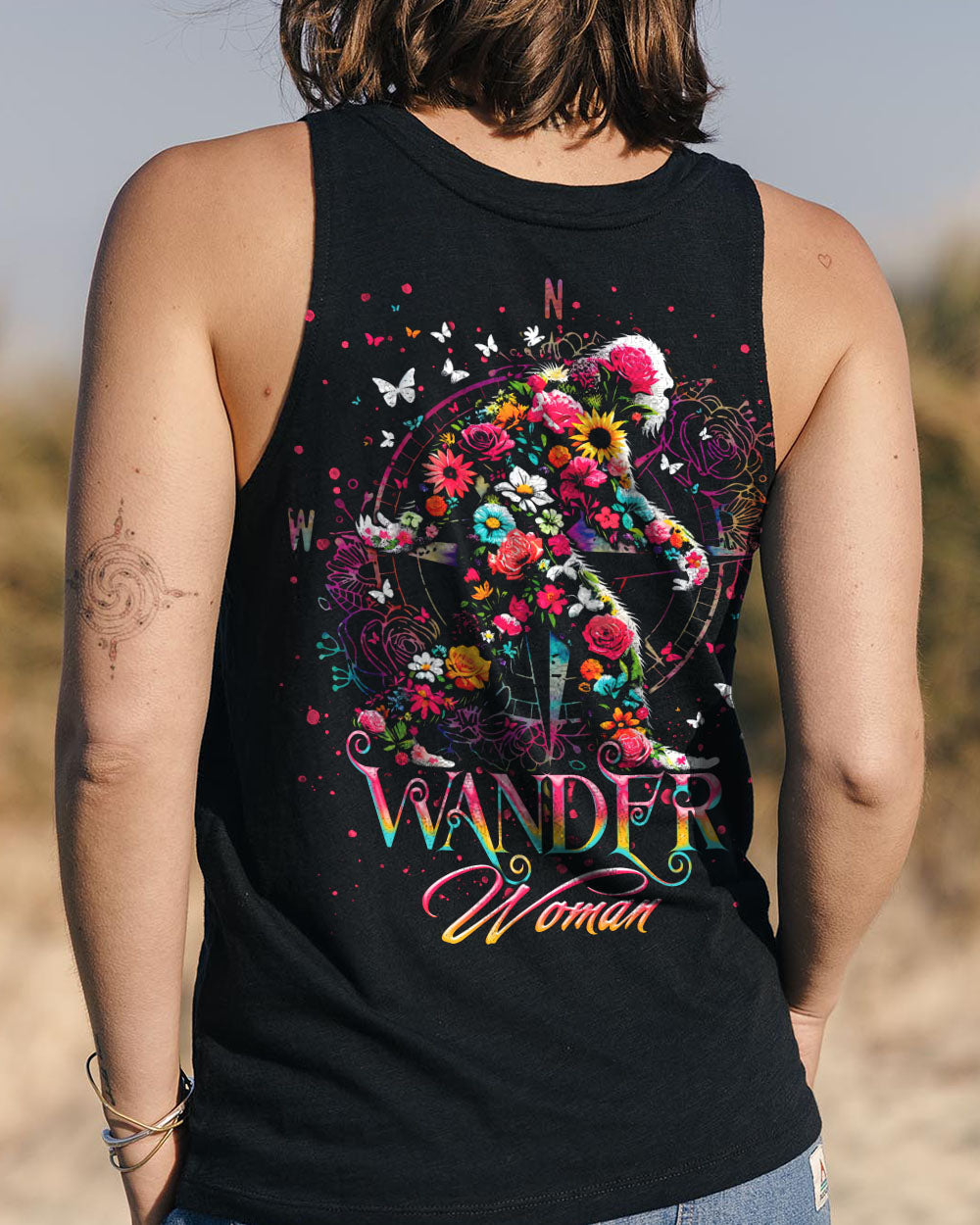 WANDER WOMAN FLORAL BIGFOOT ALL OVER PRINT  - TLTR1703254