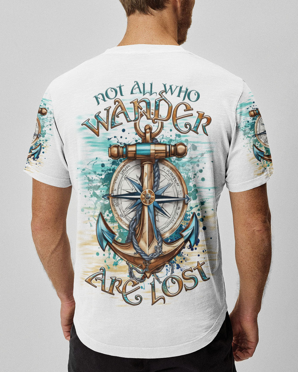NOT ALL WHO WANDER ARE LOST ANCHOR COMPASS ALL OVER PRINT - TLTR1707243