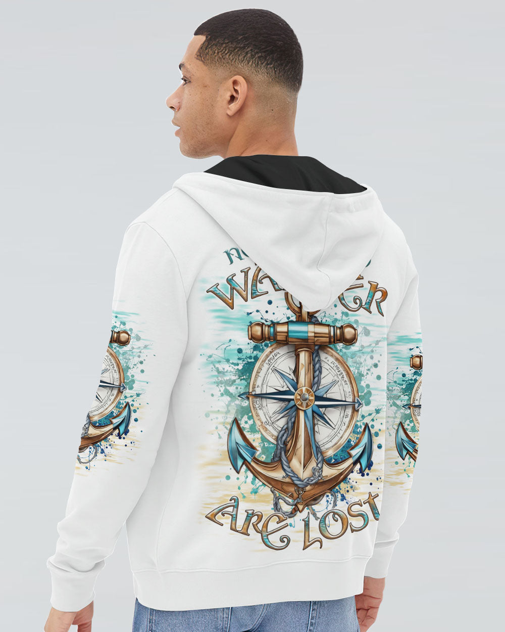 NOT ALL WHO WANDER ARE LOST ANCHOR COMPASS ALL OVER PRINT - TLTR1707243