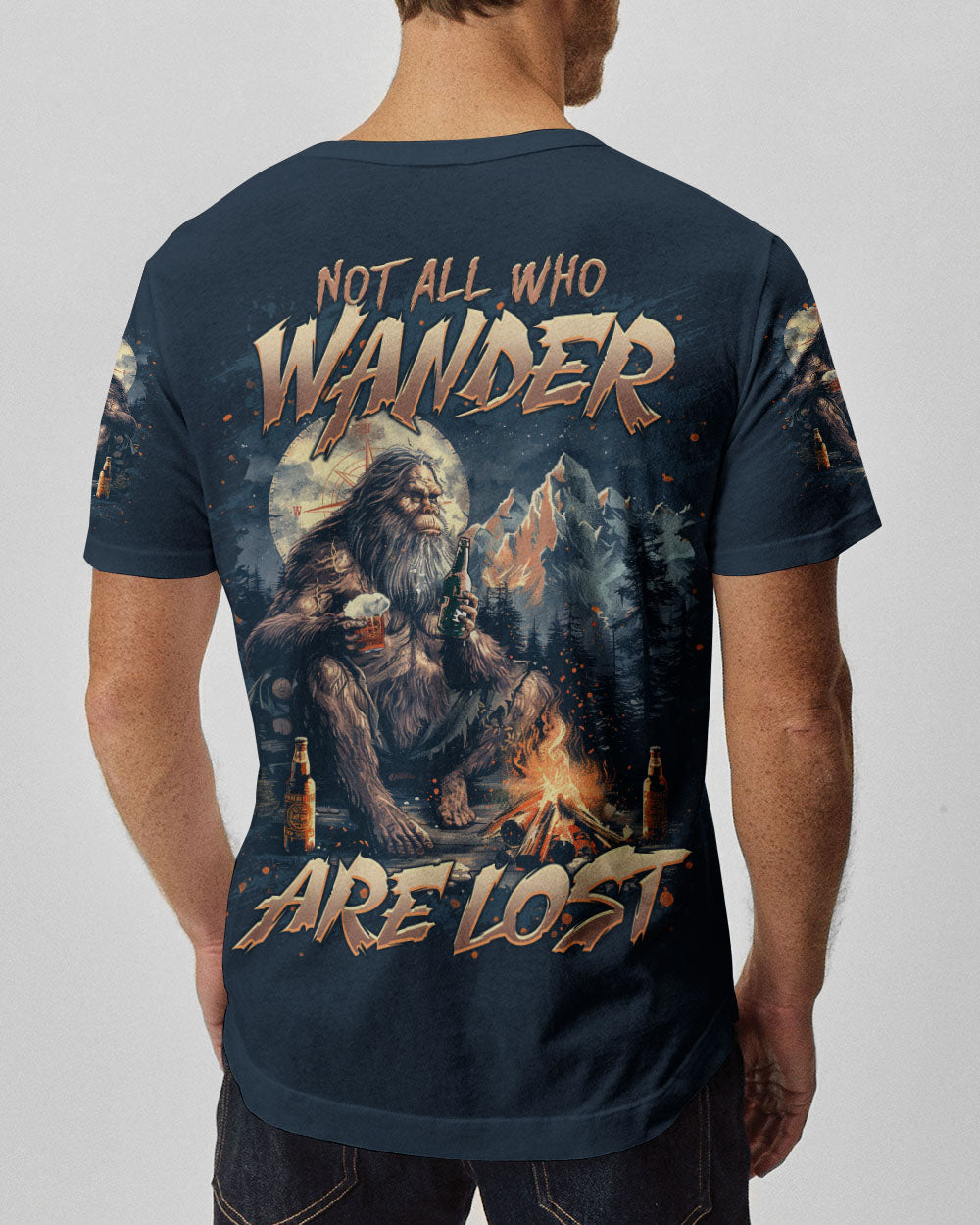 NOT ALL WHO WANDER ARE LOST BIGFOOT COMPASS ALL OVER PRINT - TLTR1812241