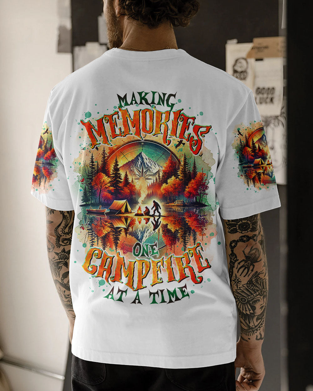 MAKING MEMORIES ONE CAMPFIRE AT A TIME BIGFOOT ALL OVER PRINT  - TLTR2201254