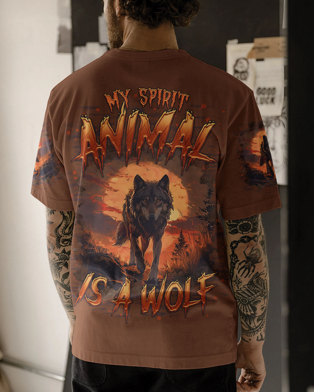 MY SPIRIT ANIMAL IS A WOLF ALL OVER PRINT  - TLTR2403251