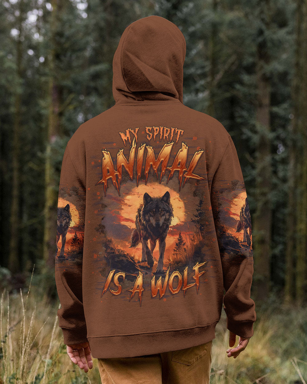 MY SPIRIT ANIMAL IS A WOLF ALL OVER PRINT  - TLTR2403251