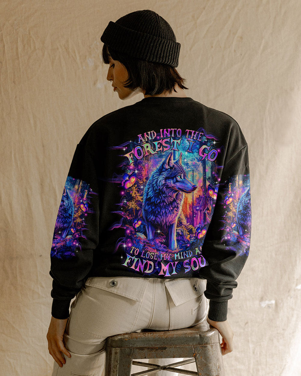 AND INTO THE FOREST I GO WOLF ALL OVER PRINT  - TLTR2503252