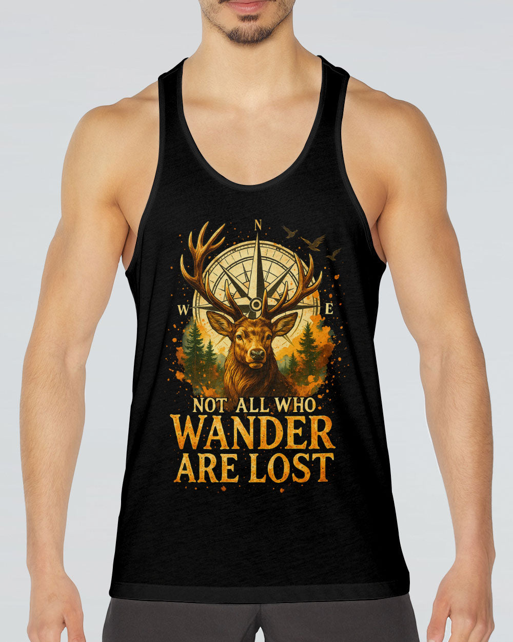 NOT ALL WHO WANDER ARE LOST DEER COMPASS ALL OVER PRINT - TLTR2908251