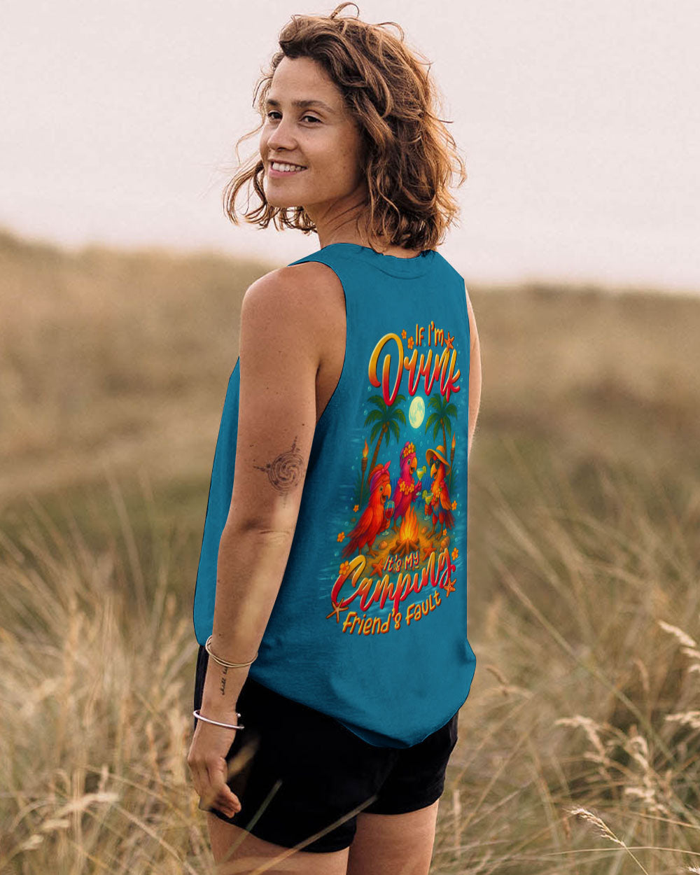 IF I'M DRUNK IT'S MY CAMPING FRIEND'S FAULT PARROT ALL OVER PRINT - TLTR3107253