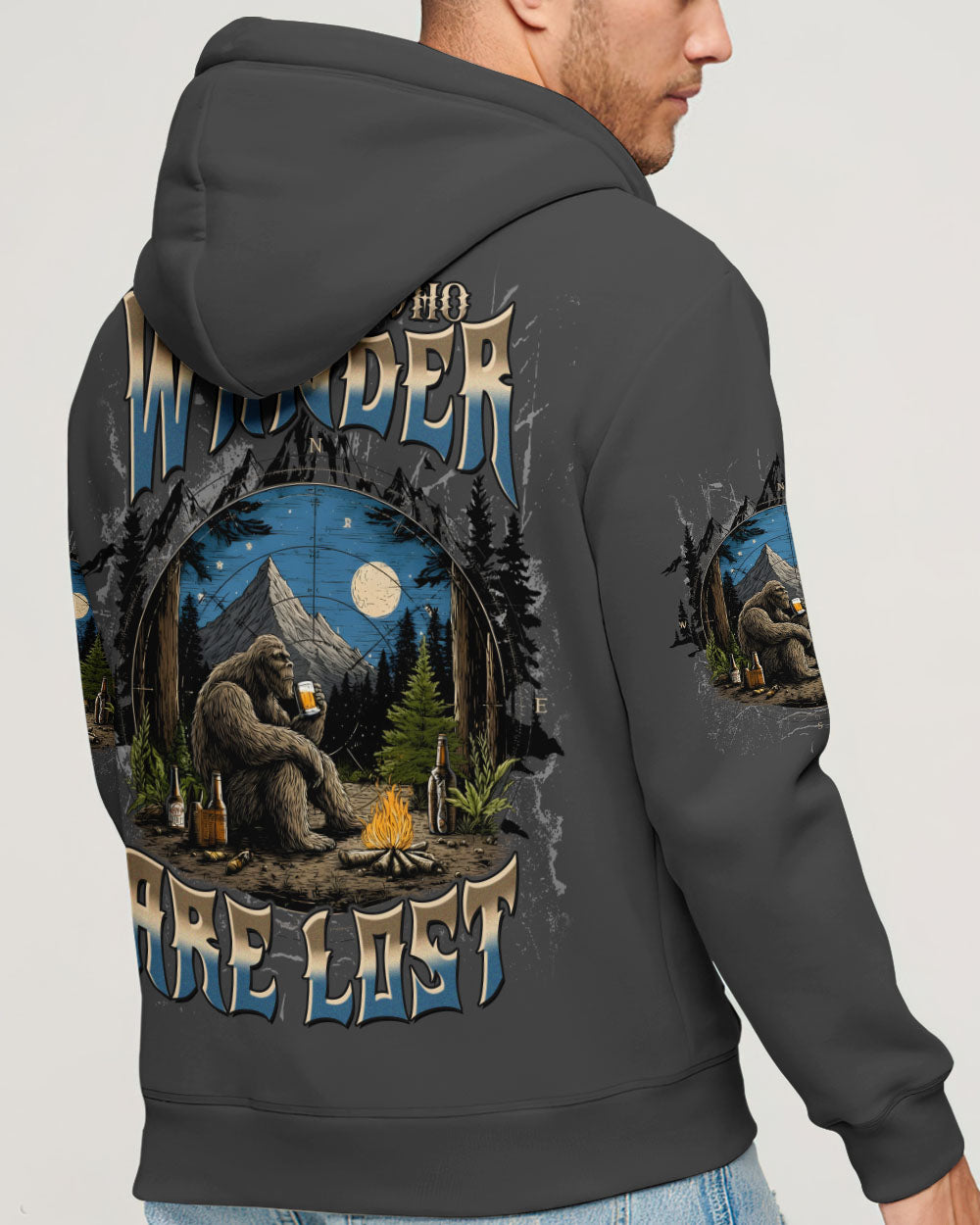 NOT ALL WHO WANDER ARE LOST BIGFOOT COMPASS ALL OVER PRINT - TLTW0112252