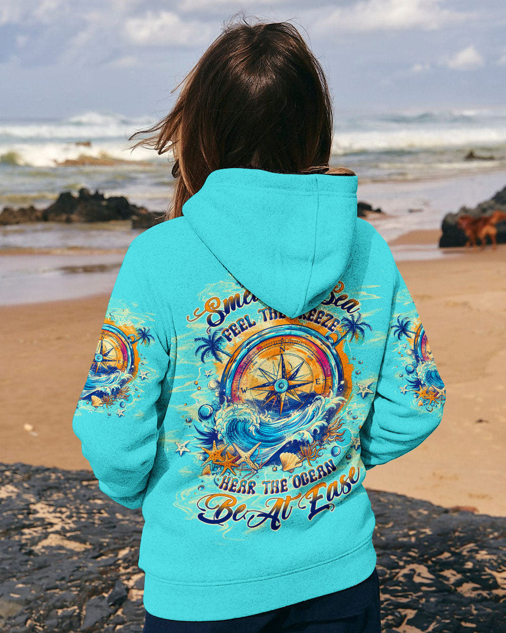SMELL THE SEA FEEL THE BREEZE COMPASS ALL OVER PRINT - TLTW0204254
