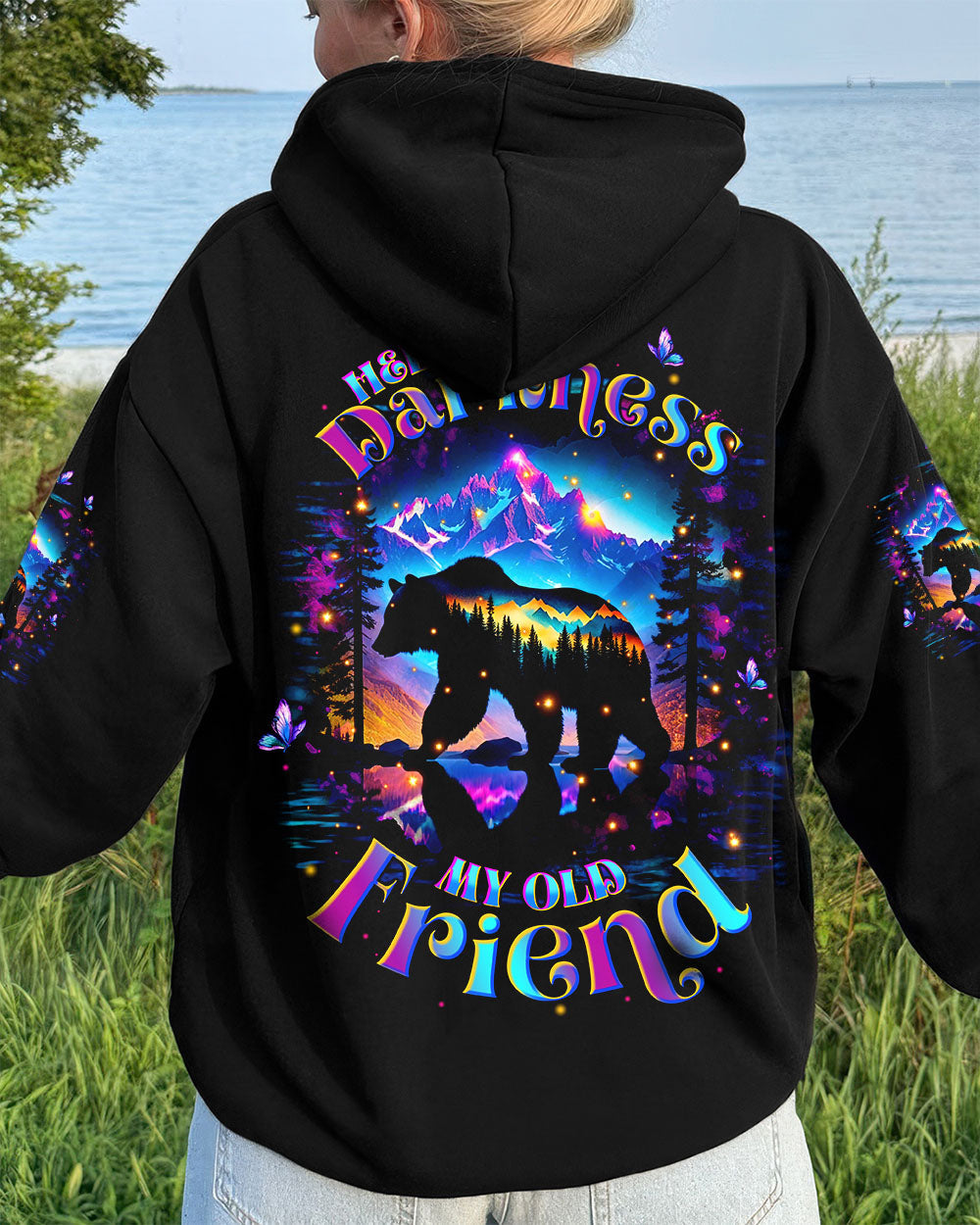 HELLO DARKNESS MY OLD FRIEND BEAR ALL OVER PRINT - TLTW0411253