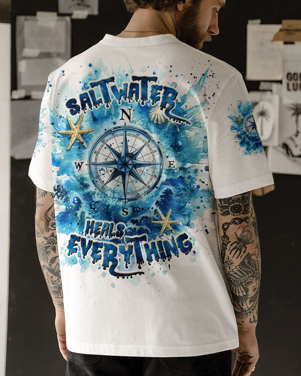 SALTWATER HEALS EVERYTHING COMPASS ALL OVER PRINT - TLTW0509244