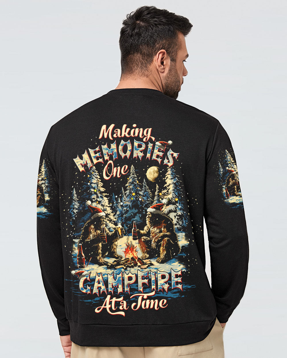 MAKING MEMORIES ONE CAMPFIRE AT A TIME BIGFOOT CHRISTMAS ALL OVER PRINT - TLTW0510244