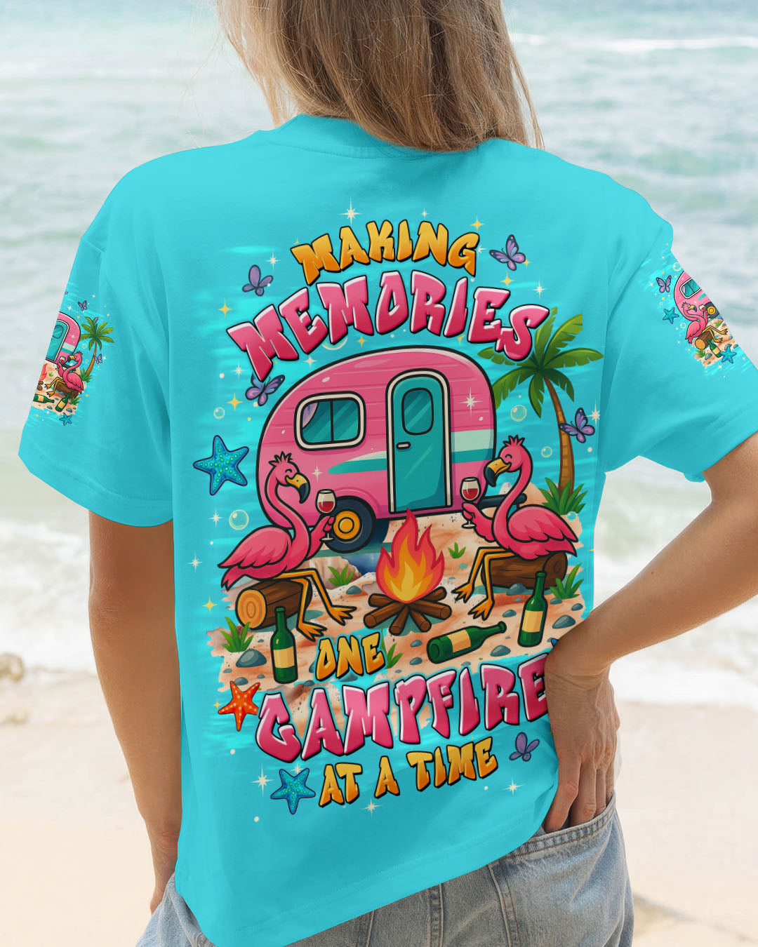 MAKING MEMORIES ONE CAMPFIRE AT A TIME FLAMINGO ALL OVER PRINT - TLTW0609252