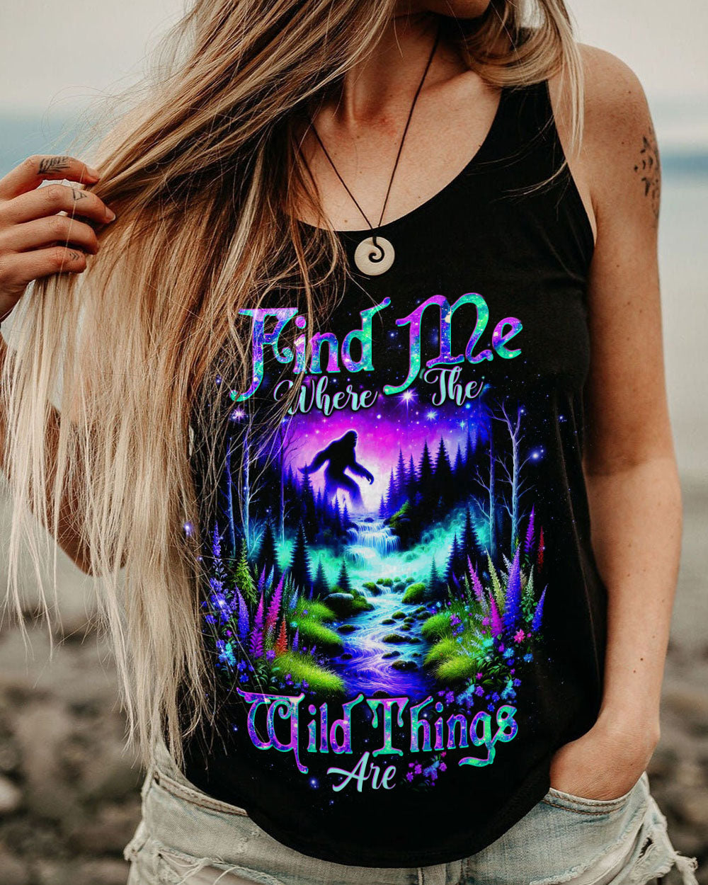FIND ME WHERE THE WILD THINGS ARE BIGFOOT ALL OVER PRINT - TLTW0611243