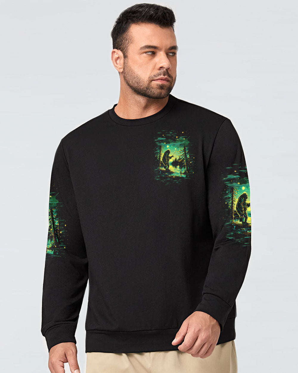 AND INTO THE FOREST I GO BIGFOOT FISHING ALL OVER PRINT   - TLTW0703254