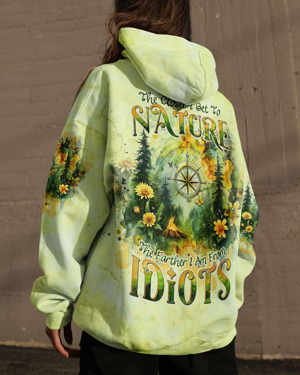 THE CLOSER I GET TO NATURE COMPASS ALL OVER PRINT - TLTW1008243