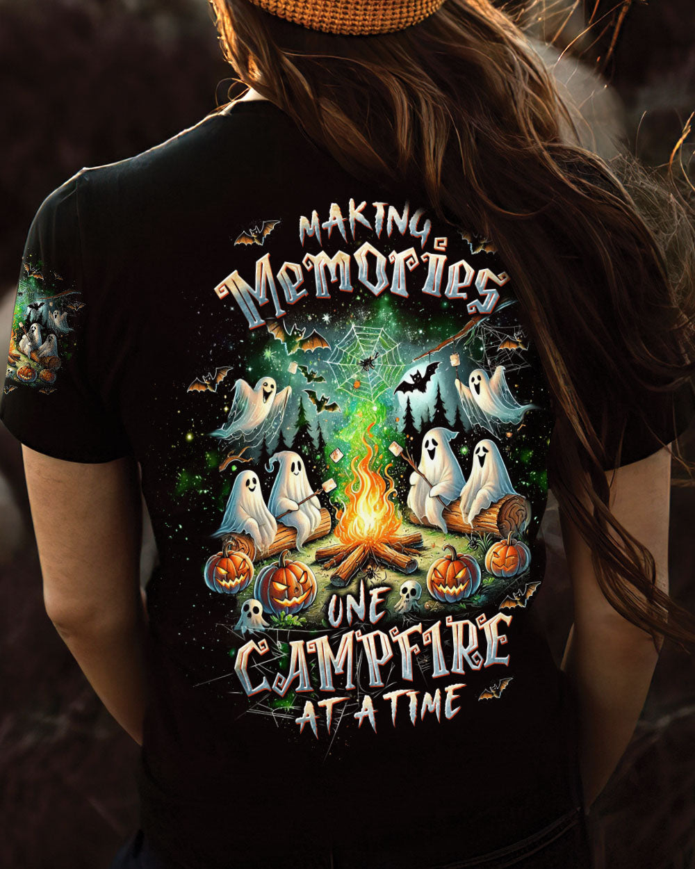 MAKING MEMORIES ONE CAMPFIRE AT A TIME BOOS HALLOWEEN ALL OVER PRINT - TLTW1009245