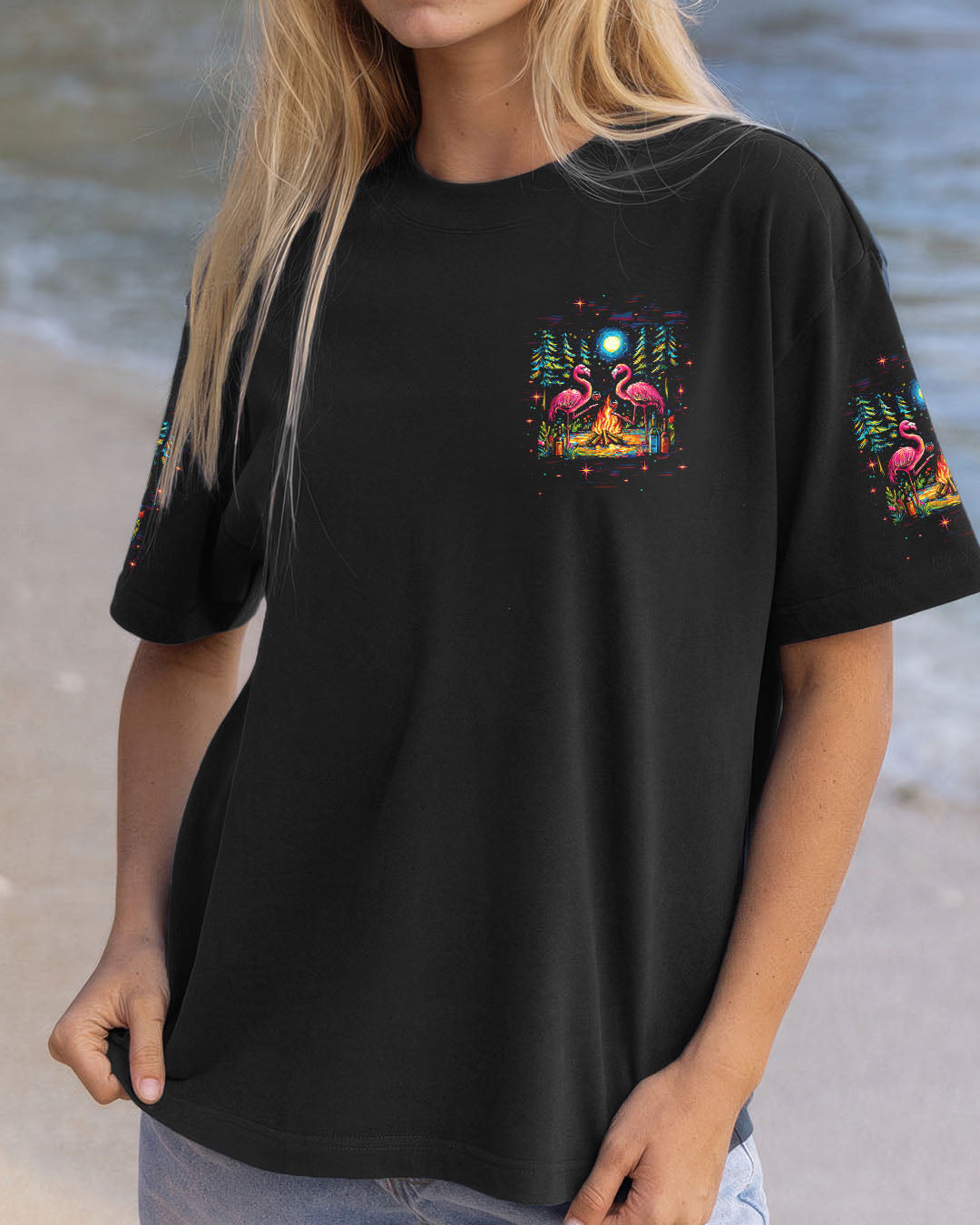 LET'S GET CAMPFIRE DRUNK FLAMINGO ALL OVER PRINT - TLTW1009252