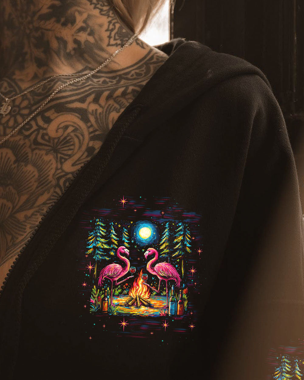 LET'S GET CAMPFIRE DRUNK FLAMINGO ALL OVER PRINT - TLTW1009252