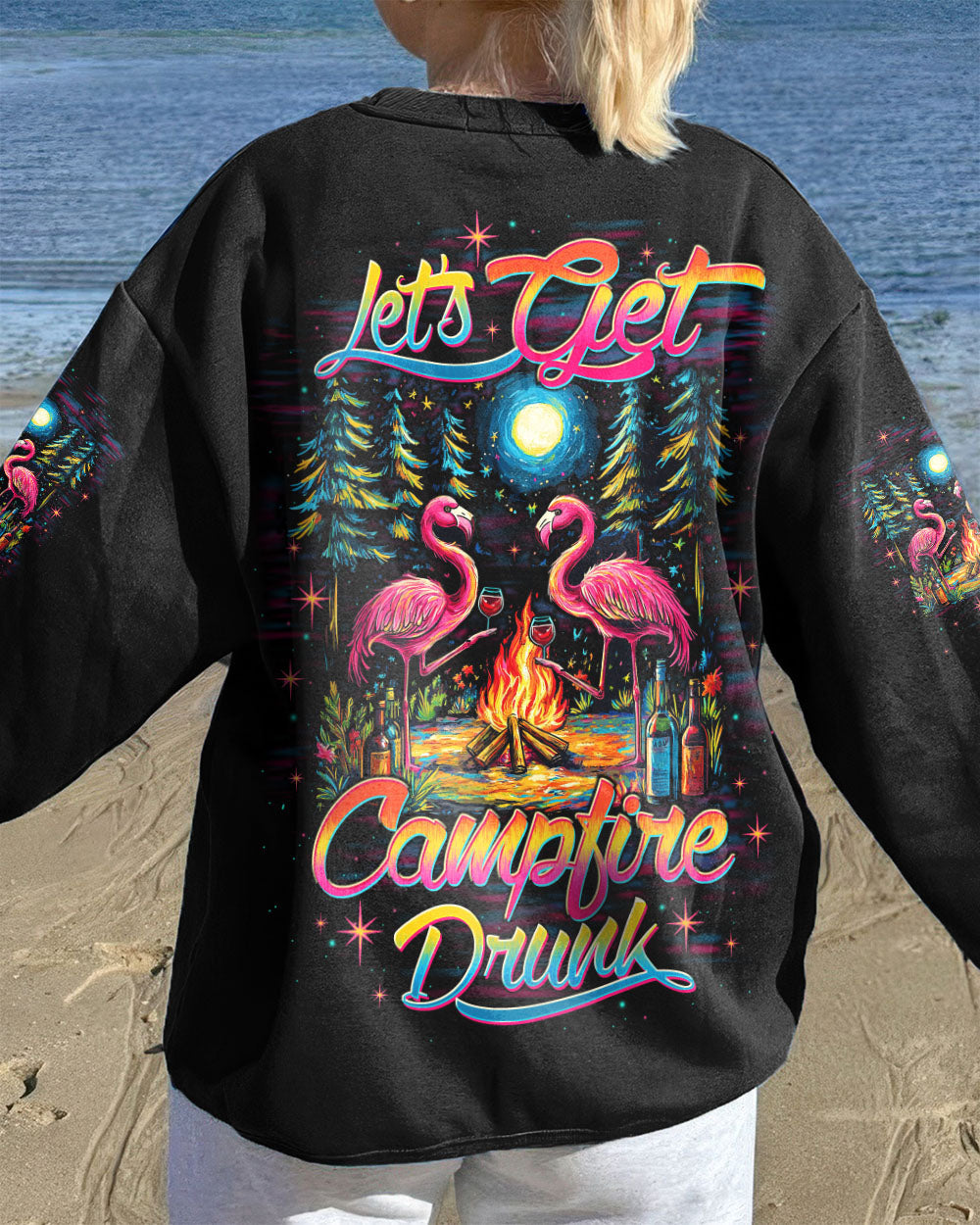 LET'S GET CAMPFIRE DRUNK FLAMINGO ALL OVER PRINT - TLTW1009252