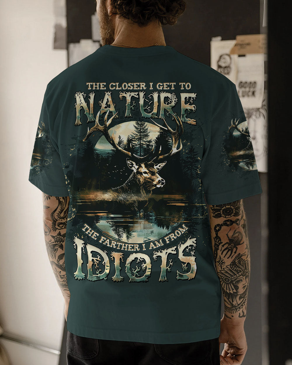  THE CLOSER I GET TO NATURE DEER HUNTING ALL OVER PRINT - TLTW1211243