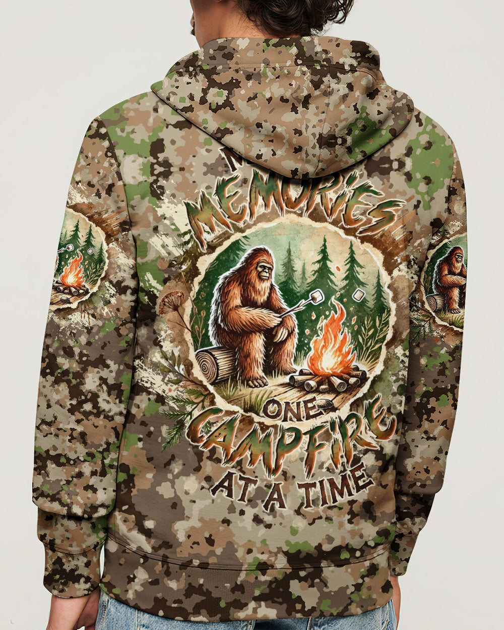MAKING MEMORIES ONE CAMPFIRE AT A TIME BIGFOOT ALL OVER PRINT - TLTW1212248
