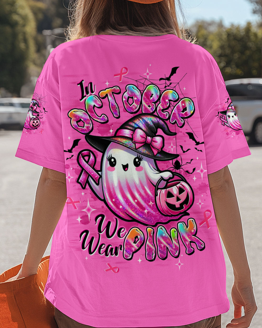 IN OCTOBER WE WEAR PINK BOO BREAST CANCER AWARENESS HALLOWEEN ALL OVER PRINT - TLTW1308251