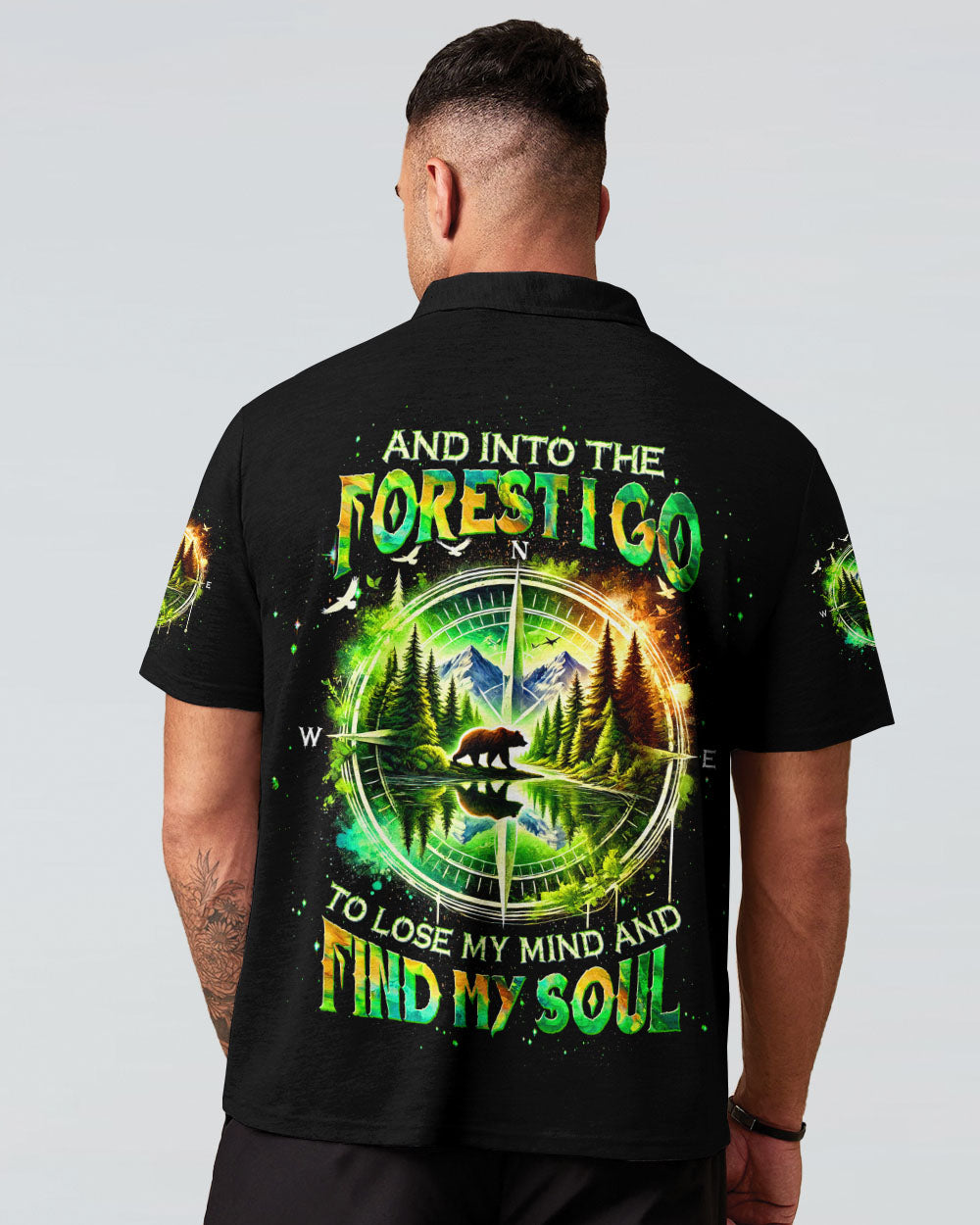 AND INTO THE FOREST I GO BEAR COMPASS ALL OVER PRINT - TLTW1401253