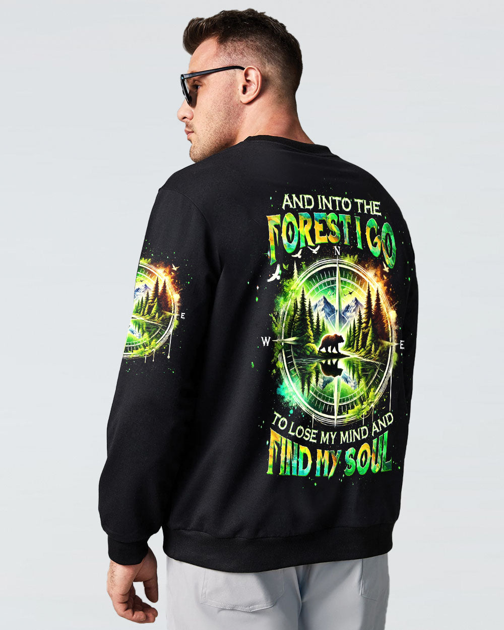 AND INTO THE FOREST I GO BEAR COMPASS ALL OVER PRINT - TLTW1401253