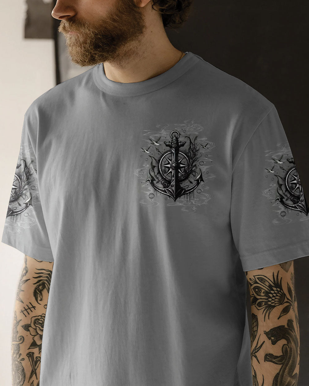 NOT ALL WHO WANDER ARE LOST ANCHOR COMPASS ALL OVER PRINT - TLTW1402252