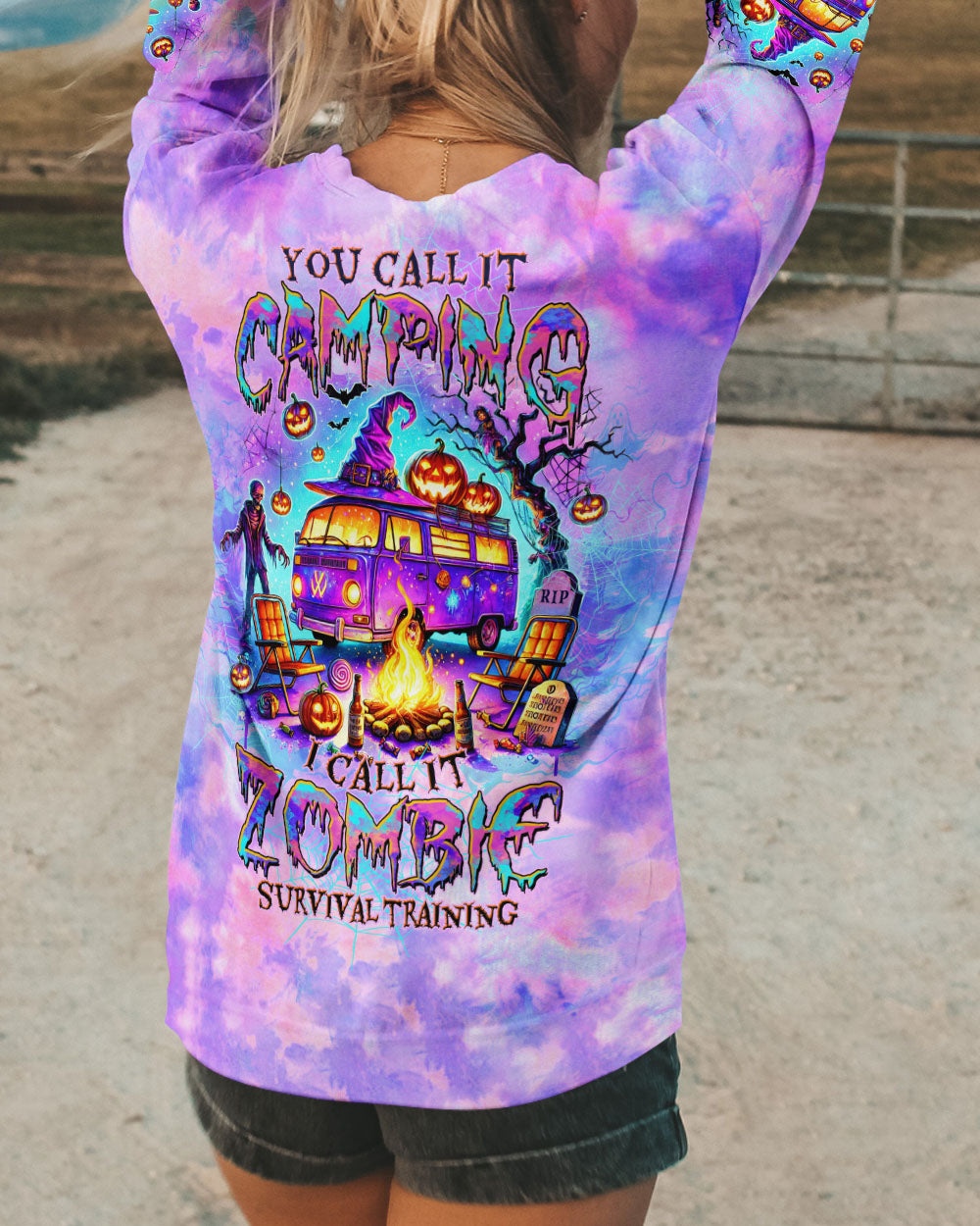 ZOMBIE SURVIVAL TRAINING CAMPING HALLOWEEN ALL OVER PRINT - TLTW1409244