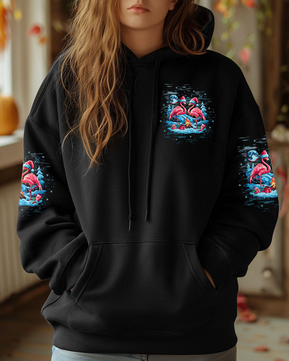 MAKING MEMORIES ONE CAMPFIRE AT A TIME FLAMINGO CHRISTMAS ALL OVER PRINT -  TLTW1410244