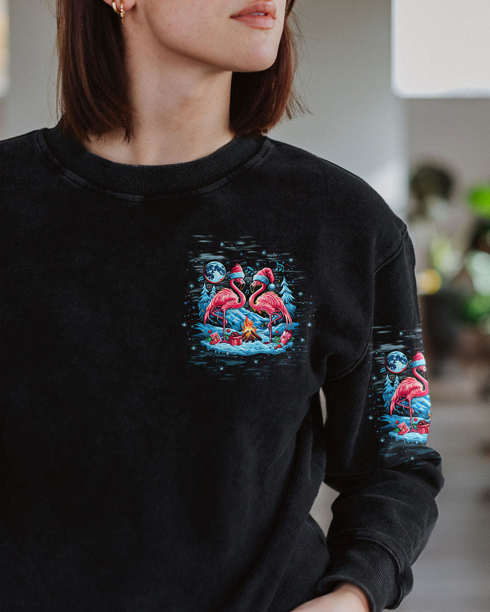 MAKING MEMORIES ONE CAMPFIRE AT A TIME FLAMINGO CHRISTMAS ALL OVER PRINT -  TLTW1410244