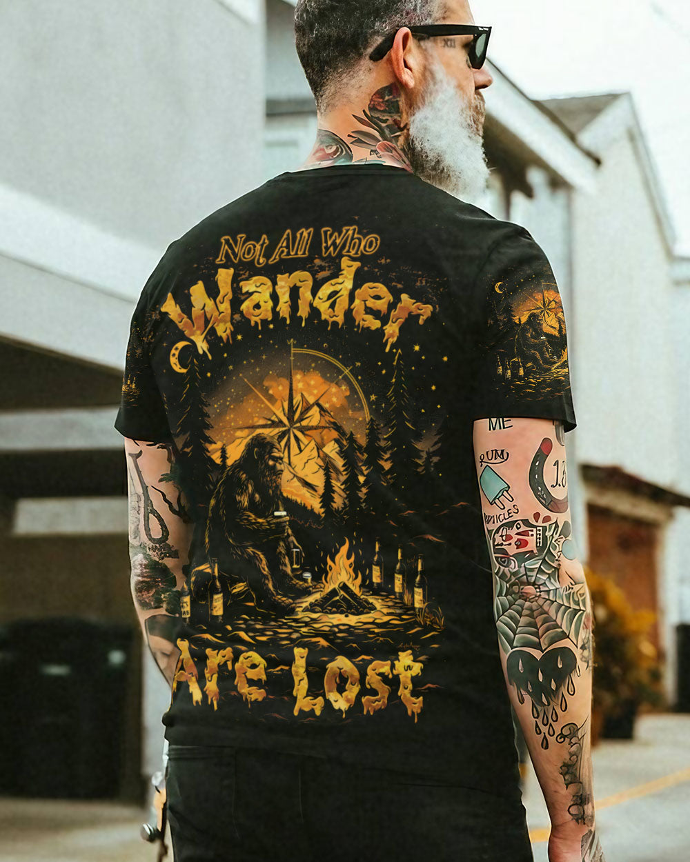 NOT ALL WHO WANDER ARE LOST BIGFOOT COMPASS ALL OVER PRINT - TLTW1508244