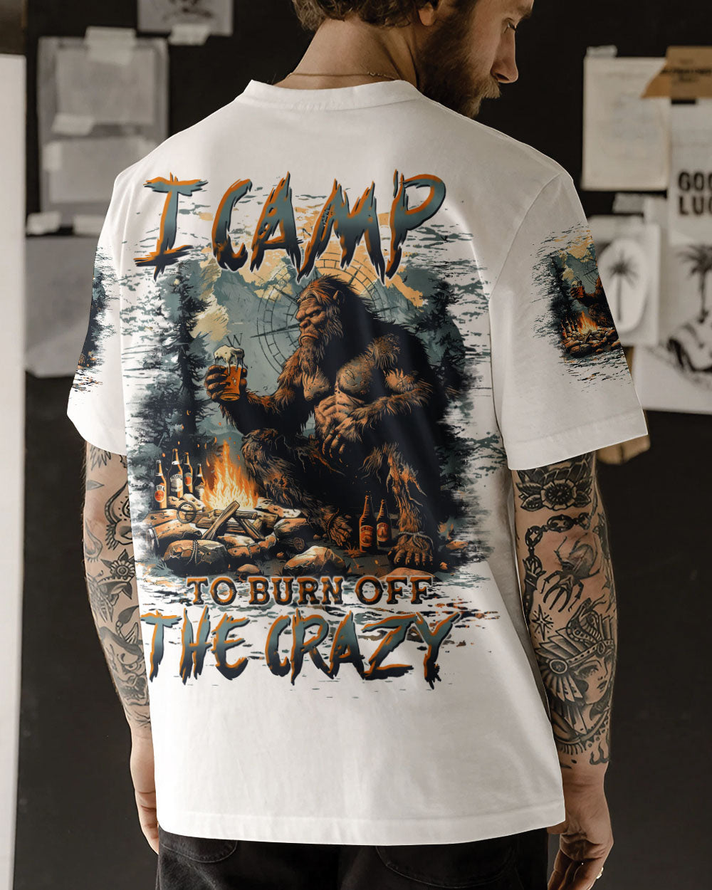 I CAMP TO BURN OFF THE CRAZY BIGFOOT ALL OVER PRINT - TLTW1510244