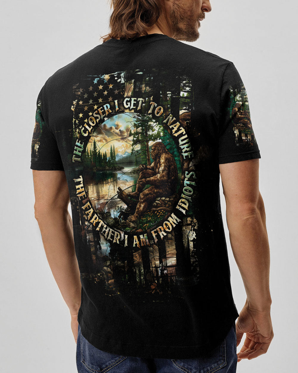 THE CLOSER I GET TO NATURE BIGFOOT FISHING ALL OVER PRINT - TLTW1609242