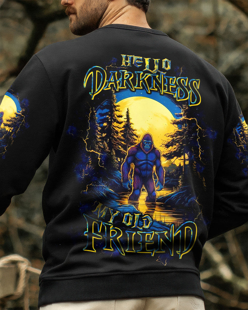 HELLO DARKNESS MY OLD FRIEND BIGFOOT ALL OVER PRINT - TLTW1711252