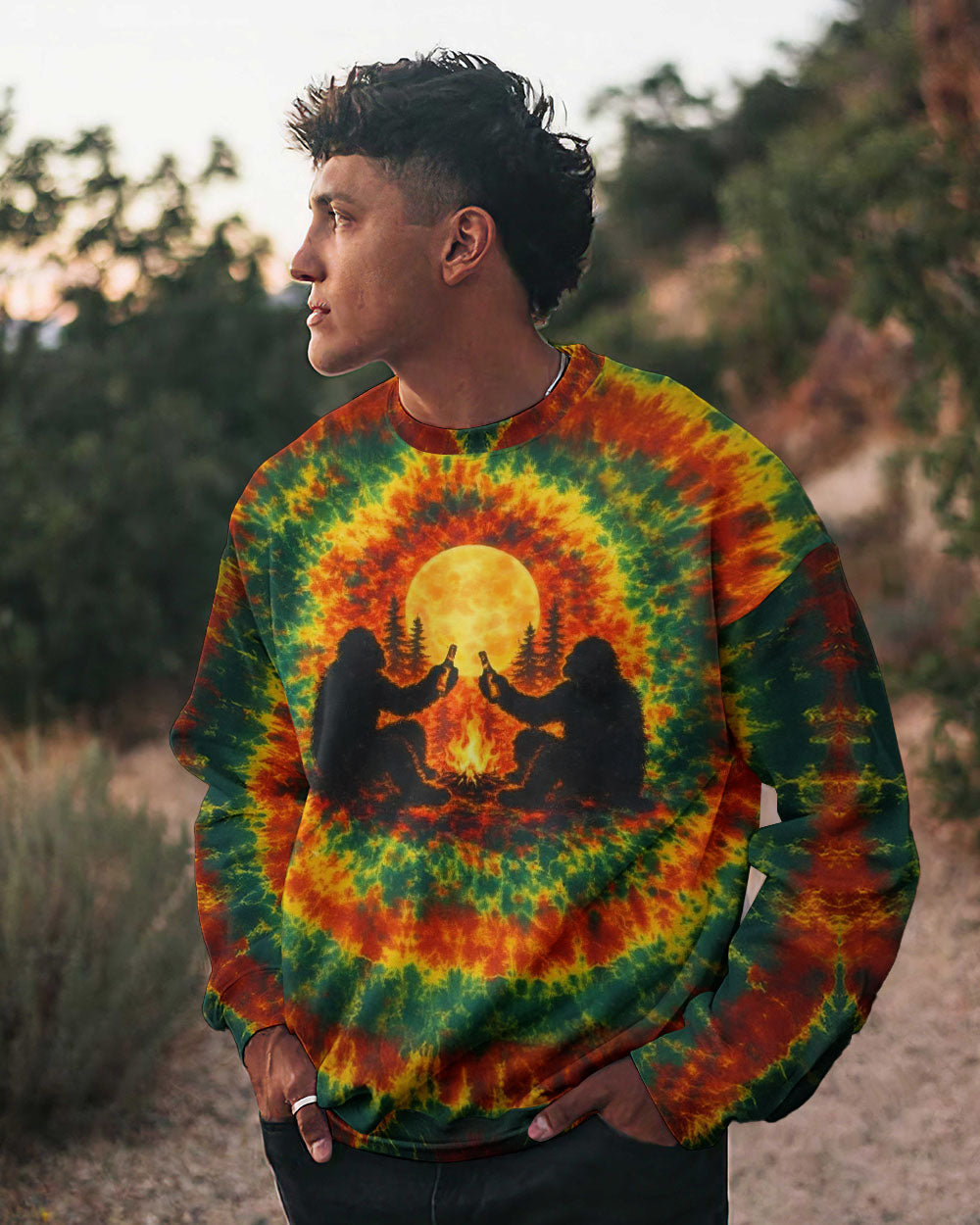 BIGFOOT UNDER MOON SWIRL ALL OVER PRINT - TLTW1812253