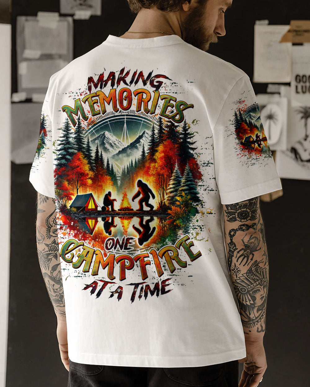 MAKING MEMORIES ONE CAMPFIRE AT A TIME BIGFOOT ALL OVER PRINT  - TLTW2301253