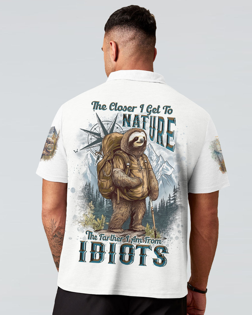 THE CLOSER I GET TO NATURE SLOTH ALL OVER PRINT - TLTW2307242