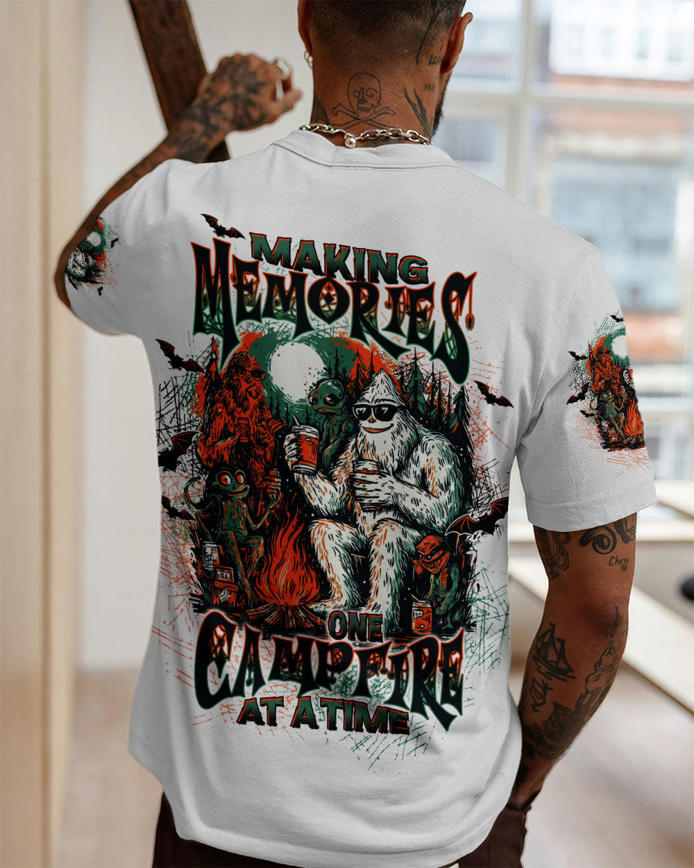 MAKING MEMORIES ONE CAMPFIRE AT A TIME BIGFOOT ALL OVER PRINT - TLTW2407252