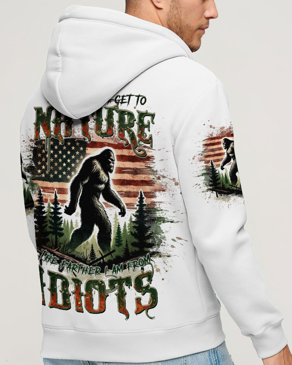THE CLOSER I GET TO NATURE BIGFOOT ALL OVER PRINT  - TLTW2802253