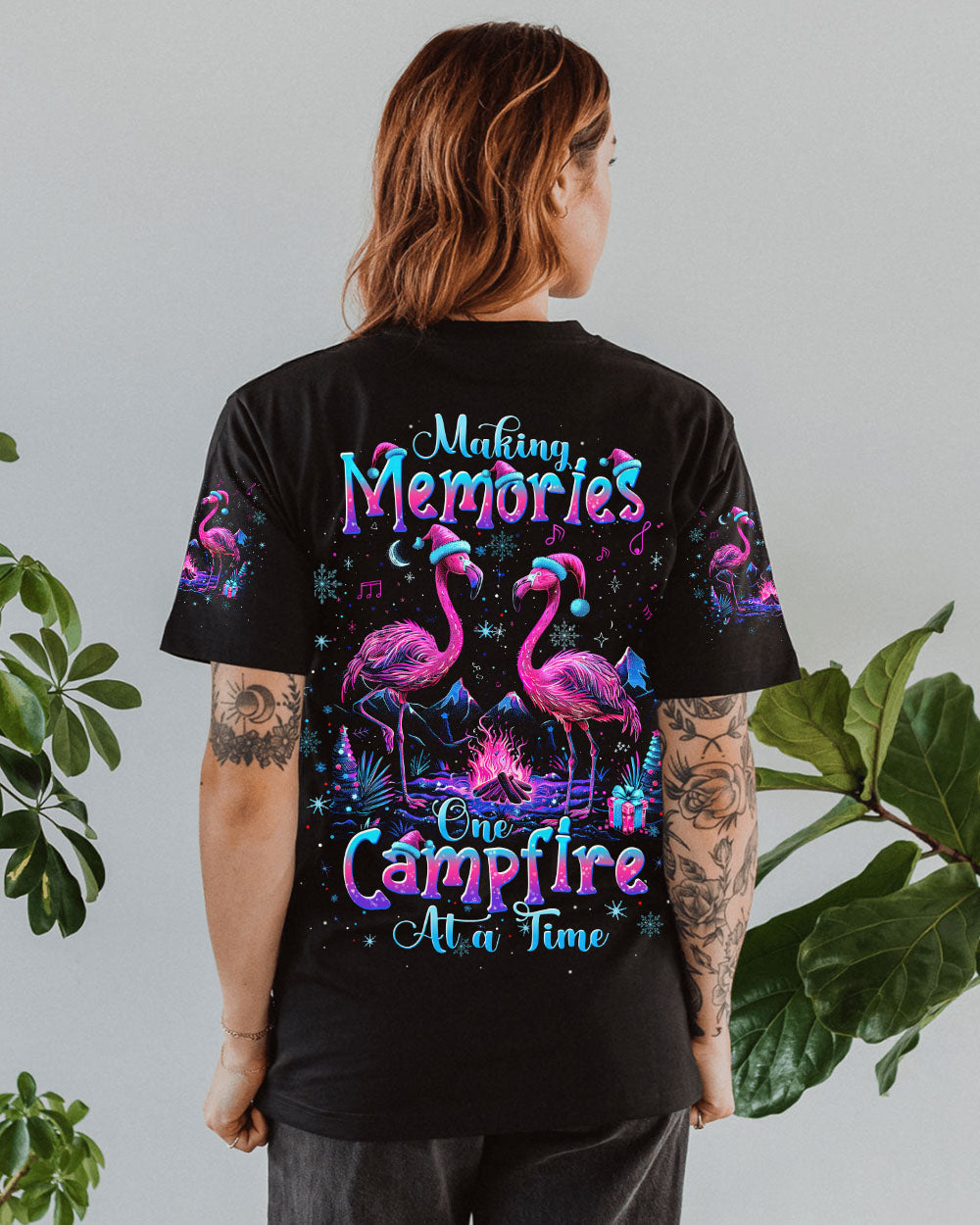 MAKING MEMORIES ONE CAMPFIRE AT A TIME FLAMINGO CHRISTMAS  ALL OVER PRINT - TLTW3110245