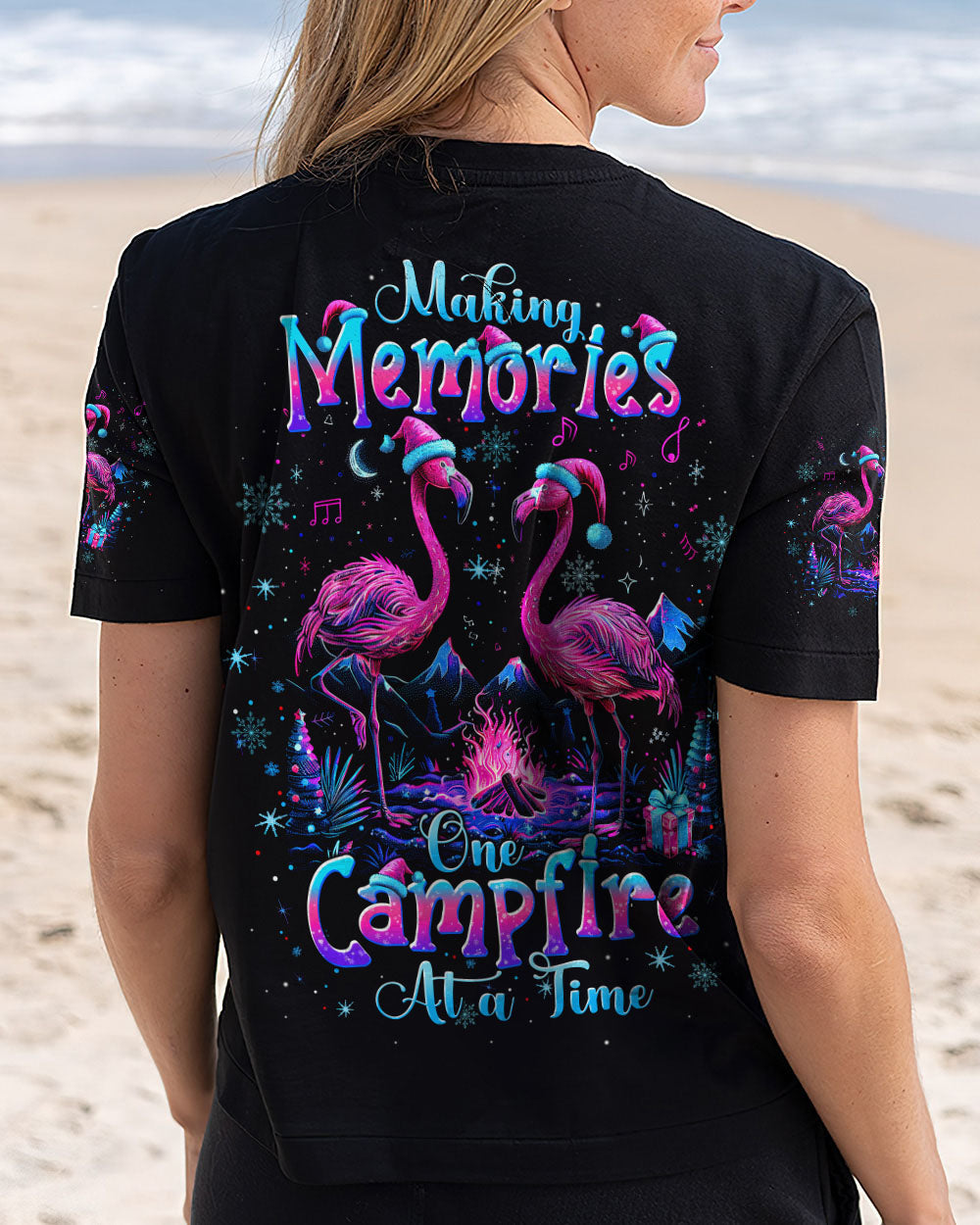 MAKING MEMORIES ONE CAMPFIRE AT A TIME FLAMINGO CHRISTMAS  ALL OVER PRINT - TLTW3110245