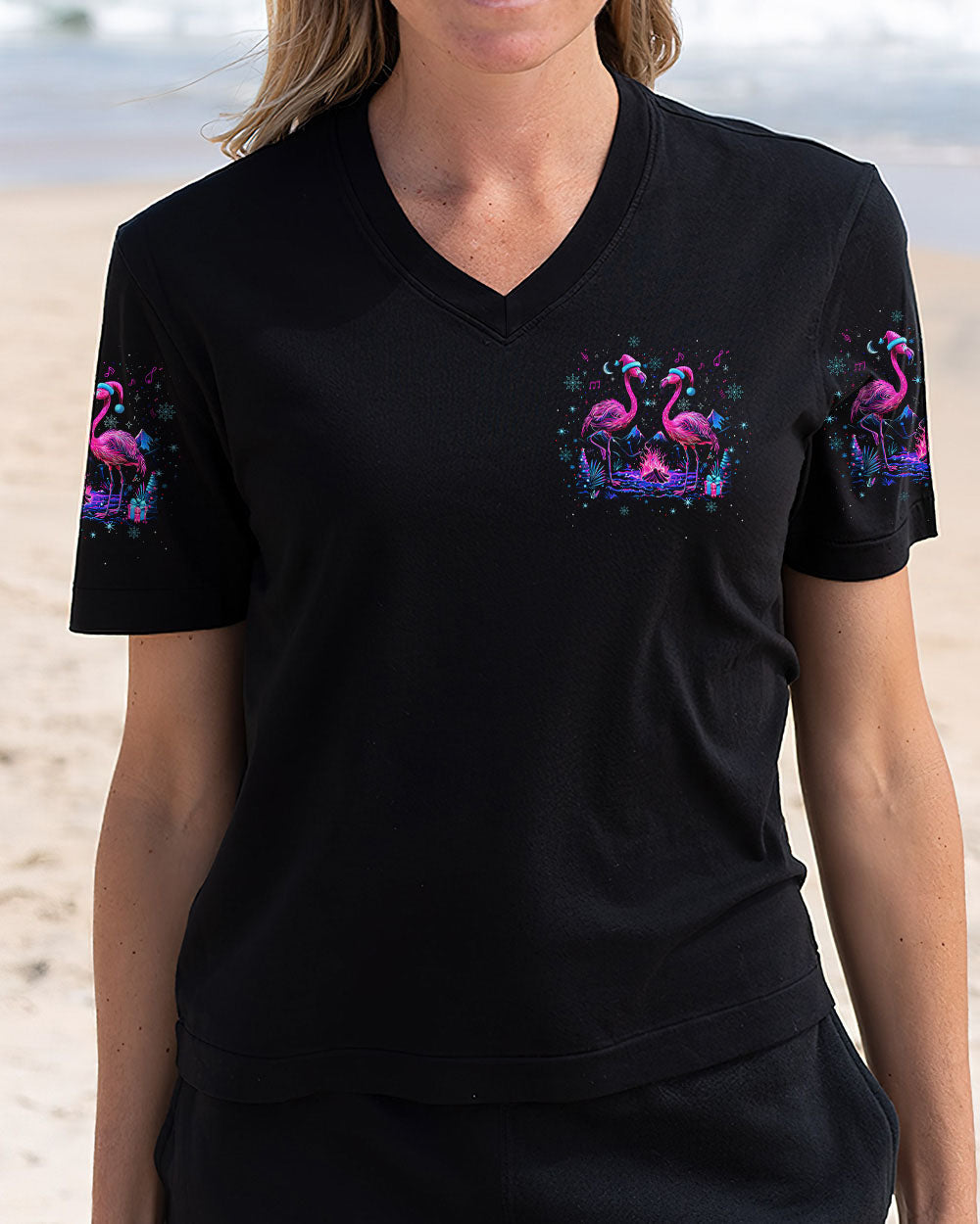 MAKING MEMORIES ONE CAMPFIRE AT A TIME FLAMINGO CHRISTMAS  ALL OVER PRINT - TLTW3110245